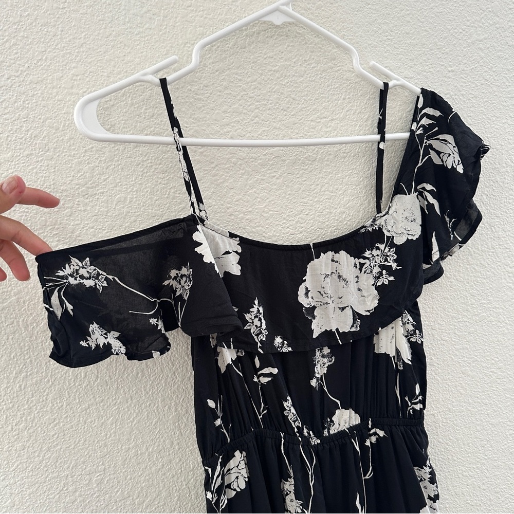 Lucky Brand VTG Live in Love Floral Black and White Dress 90’s Cottagecore Small - Picture 4 of 7